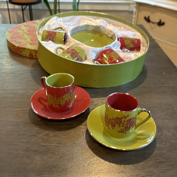 {Yedi Houseware} boho floral Nouveau Floral Cup & Saucer for 6 - Picture 2 of 7